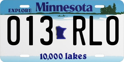 MN license plate 013RLO