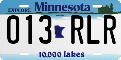 MN license plate 013RLR