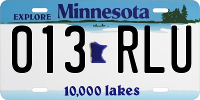MN license plate 013RLU