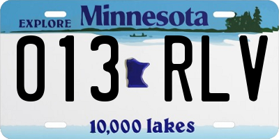 MN license plate 013RLV