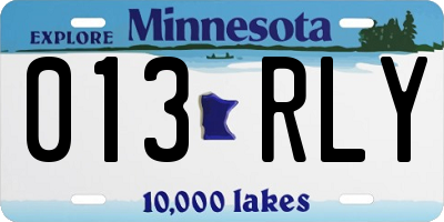 MN license plate 013RLY