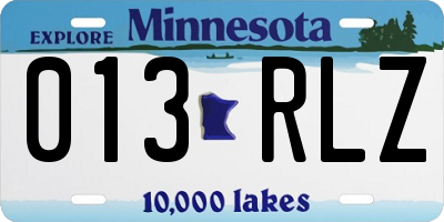 MN license plate 013RLZ