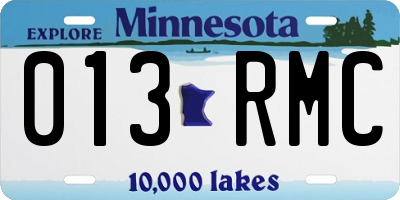 MN license plate 013RMC