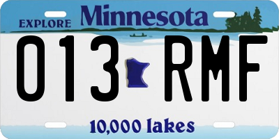 MN license plate 013RMF
