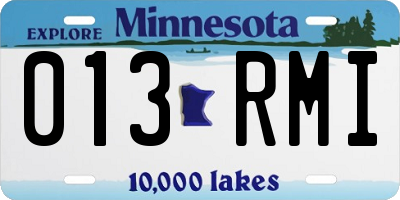 MN license plate 013RMI