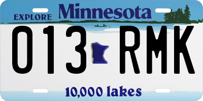 MN license plate 013RMK