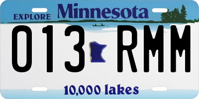 MN license plate 013RMM