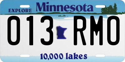 MN license plate 013RMO