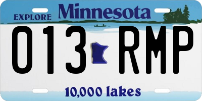 MN license plate 013RMP