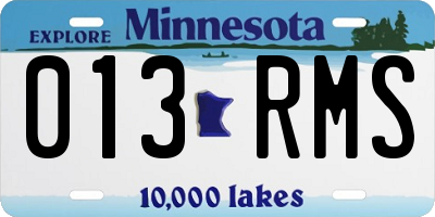 MN license plate 013RMS