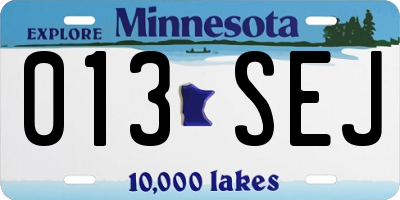 MN license plate 013SEJ
