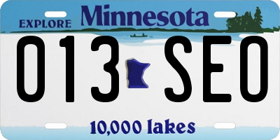 MN license plate 013SEO