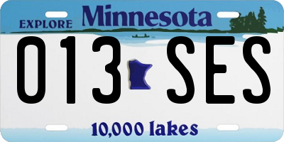 MN license plate 013SES