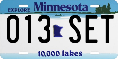 MN license plate 013SET
