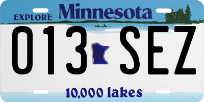 MN license plate 013SEZ