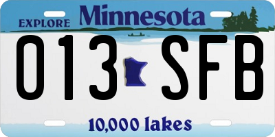 MN license plate 013SFB