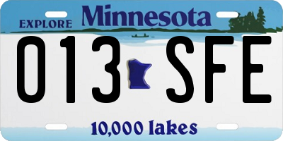 MN license plate 013SFE