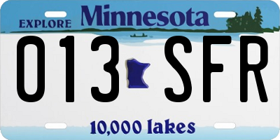 MN license plate 013SFR
