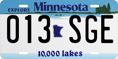 MN license plate 013SGE