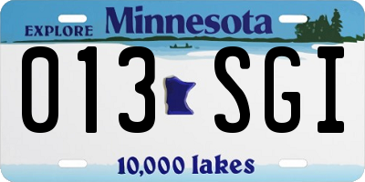 MN license plate 013SGI