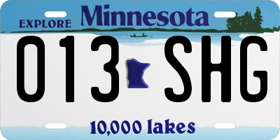 MN license plate 013SHG