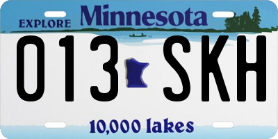 MN license plate 013SKH