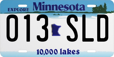 MN license plate 013SLD
