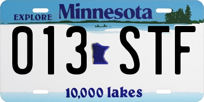 MN license plate 013STF