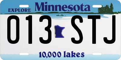 MN license plate 013STJ