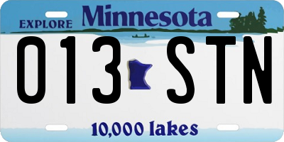 MN license plate 013STN