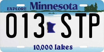 MN license plate 013STP