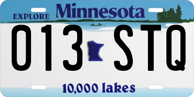 MN license plate 013STQ