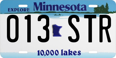 MN license plate 013STR