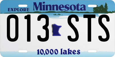MN license plate 013STS