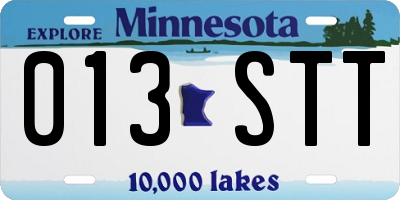 MN license plate 013STT