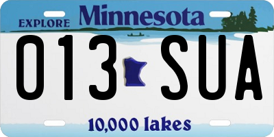 MN license plate 013SUA