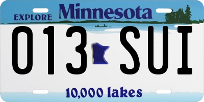 MN license plate 013SUI