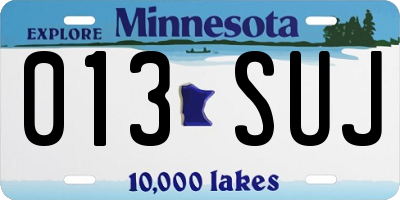 MN license plate 013SUJ