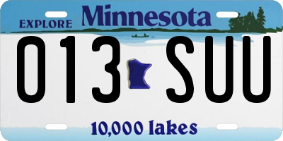 MN license plate 013SUU