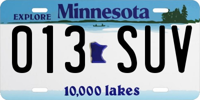 MN license plate 013SUV