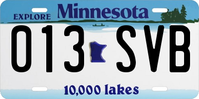 MN license plate 013SVB