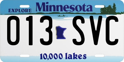 MN license plate 013SVC