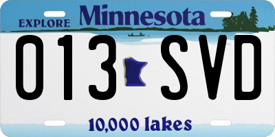 MN license plate 013SVD
