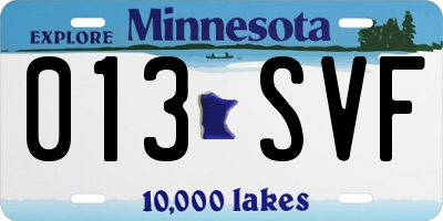 MN license plate 013SVF