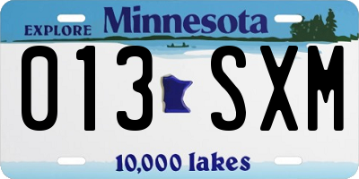 MN license plate 013SXM