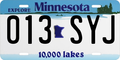 MN license plate 013SYJ