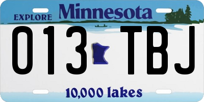 MN license plate 013TBJ