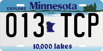 MN license plate 013TCP