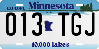 MN license plate 013TGJ