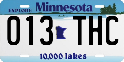 MN license plate 013THC